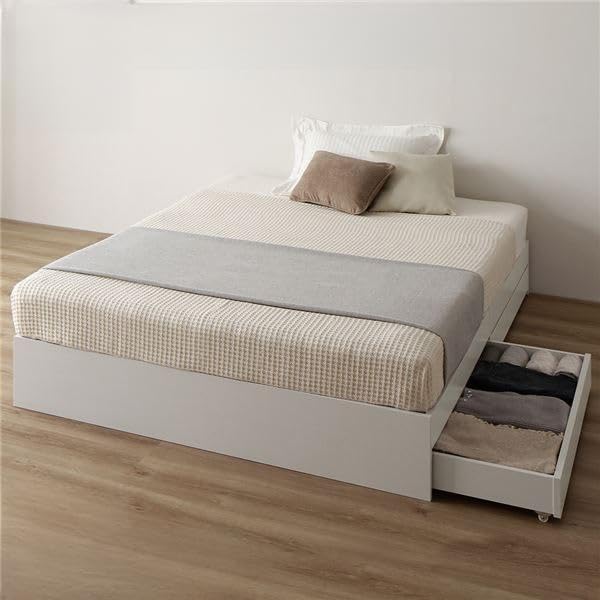 ベッド ホワイト ダブル ポケットコイルマットレス付きds-2333085